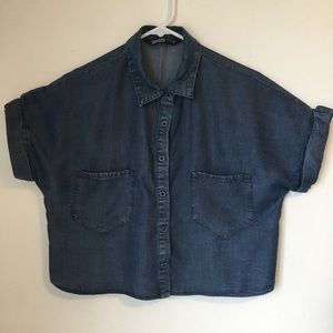 Zara cropped denim top